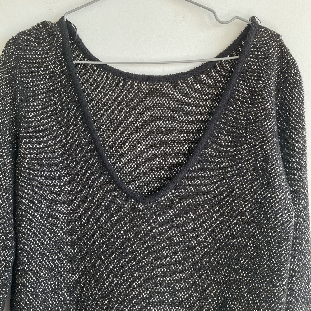 Massimo Dutti Black Metallic Long Sleeve Shift Dress - Picture 5 of 9